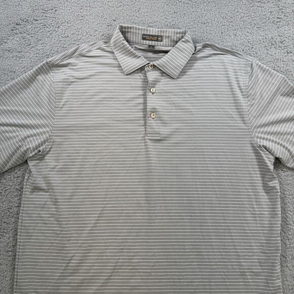 Peter Millar Shirt Men's L Grey Polo Short Sleeve Performance Summer Comfort - Picture 3 of 9